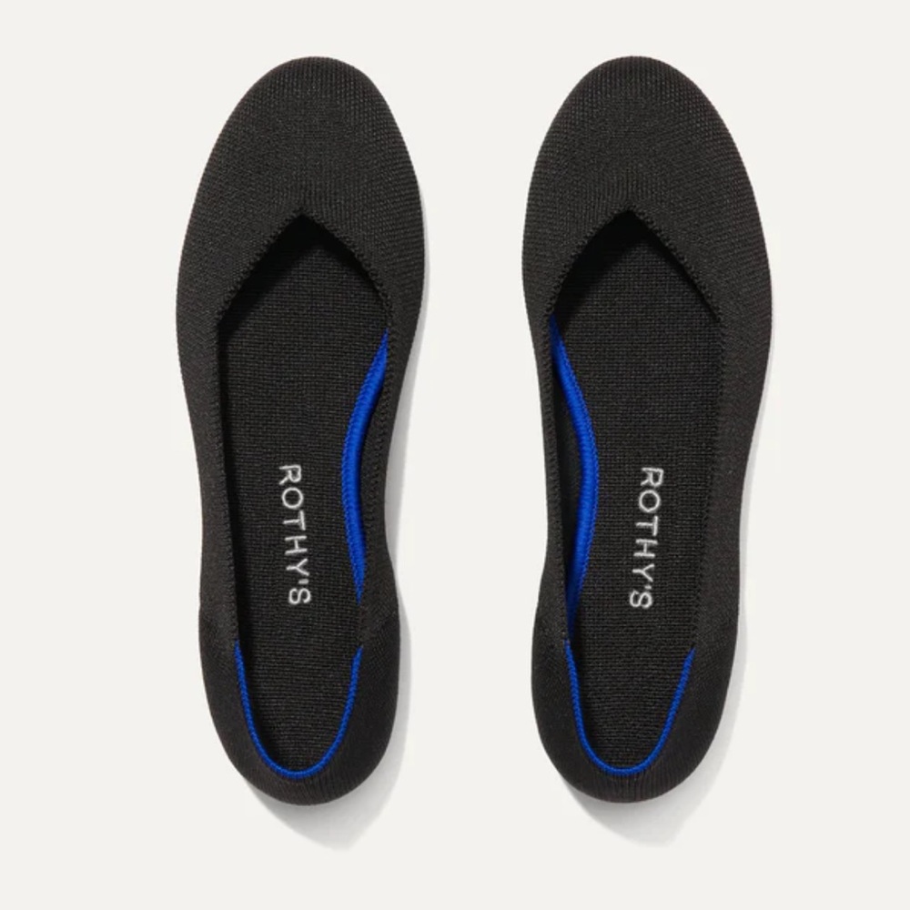Rothy’s The Flat in Black Solid Size 8.5